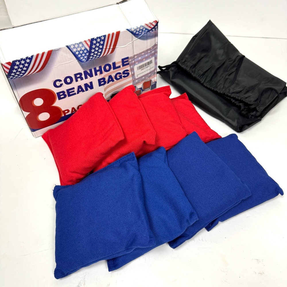 Cornhole Bags Set of 8 Regulation Bean Bags Weather Resistant with Tote Bag